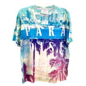 TRACK 23 PARADISE SUMMER MEN'S COLORFUL TSHIRT TOP - XL